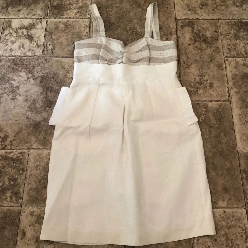 Women's VINTAGE Cooper by Courtney Warren Linen Summer Dress - Sz. 4